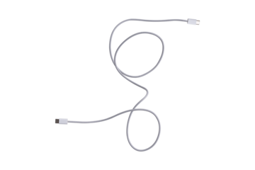 USB Type C cable isolated on transparent background.