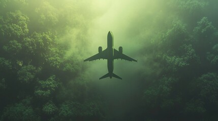 Low flight over green deciduous forest