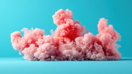 Soft pink cloud gracefully drifting in a clear blue sky evoking a dreamy aesthetic perfect for artistic interpretations