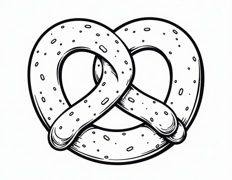 recommend clip art: Hand-drawn Pretzel Illustration