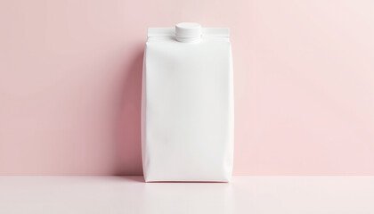 Realistic beverage carton mockup on gradient background, packaging design