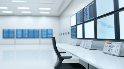 high tech logistics control room with real time tracking displays