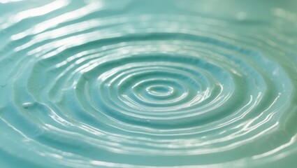 Abstract Aqua Water Texture with Concentric Ripples and Smooth Surface.