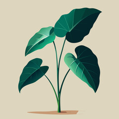 Lush green leaves against a soft beige background, showcasing nature's beauty