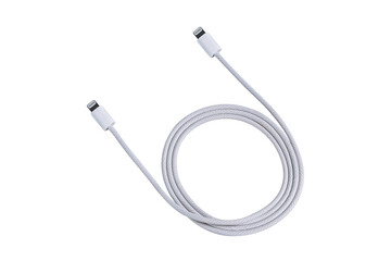 Lightning cable isolated on transparent background.