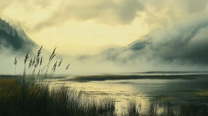 Misty Wetlands in Mount Robson Park