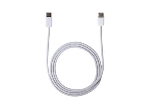 USB Type C cable isolated on transparent background.