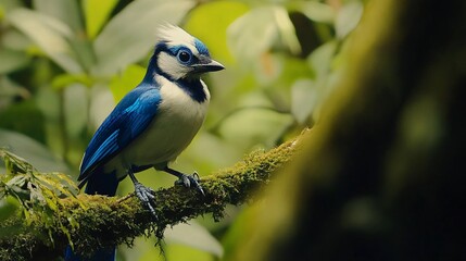 Colorful White-throated Magpie Jay in Costa Rica