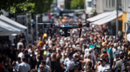 Obraz premium Drone Capturing City Event