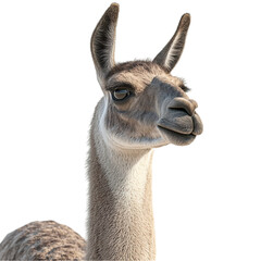 Obraz premium Gentle Llama Portrait Soft Fur Calm Expression Andean Animal