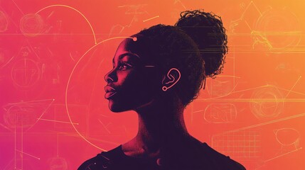 Empowerment & Justice Symbols Surrounding Woman