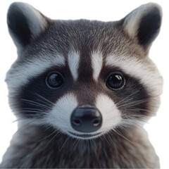 Obraz premium Adorable Raccoon Close Up Portrait Sweet Face Fuzzy Fur