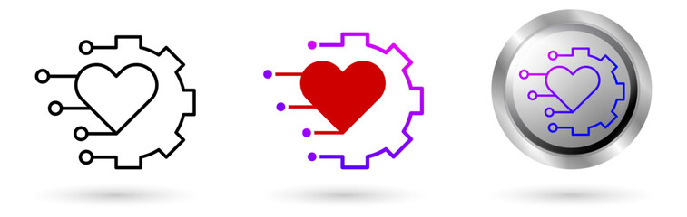 Modern Health Digitalization Digital Transformation of health world icons, various line styles, solid and glossy effects, ideal for health projects, medical applications, etc.