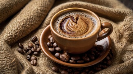 A beautifully crafted cup of coffee showcasing the rich aroma and deep flavor of a classic brewed beverage