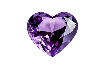 Fototapeta premium a high quality stock photograph of a single purple diamond heart isolated on a white background