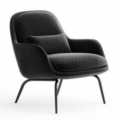 Naklejka premium A sculptural office chair with a diamond-inspired frame and plush velvet cushions , isolated on a white background , High quality , No blur