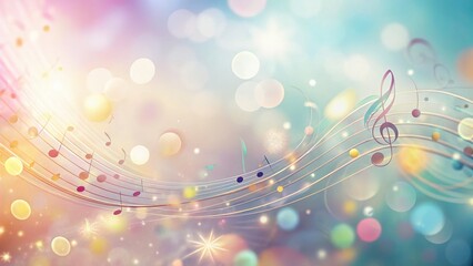 Sweet Melody Music Notes,  Ethereal Soundscape,  Gentle Music Background, Peaceful Instrumental,  Relaxing Music Image