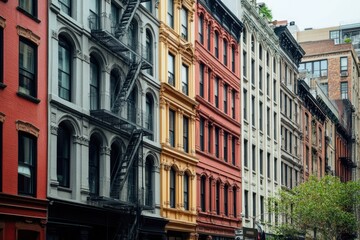 Fototapeta premium Historic Soho Architecture: Timeless Buildings of Manhattan in Vibrant New York City