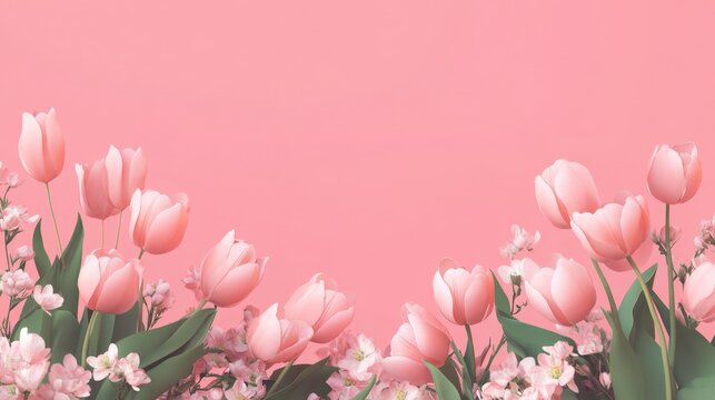 Pink Floral Border