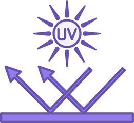 Colored UV Protection Fabric Icon. Vector Illustration. Fabric That Does Not Let Ultraviolet Radiation Pass To Skin. Concept Of Material Characteristics