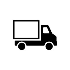 Fototapeta premium A delivery car icon silhouette on white background