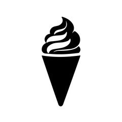 A cone ice cream with scoop on white background