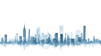 Cityscape skyline, urban architecture, modern buildings, cloudy base, city planning