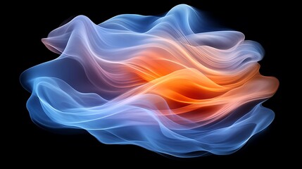 Obraz premium Abstract swirling blue and orange flowing energy