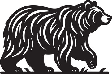 Fototapeta premium Wild Bear Silhouette Vector Design
