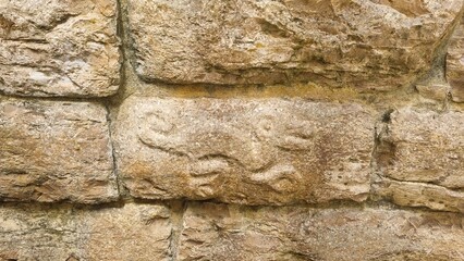 Petroglyph on a Wall, Kuelap Archaeological Site, Peru