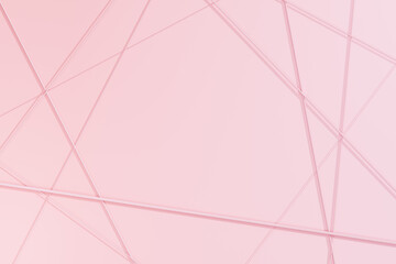 Obraz premium Three-dimensional abstract pink background with white lines. Minimalistic design cover. 