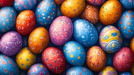Fototapeta premium Fun and Cheerful Easter Egg Design for Festive Backgrounds