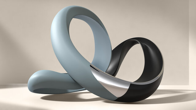 Curved structure with a fluid, dynamic form.