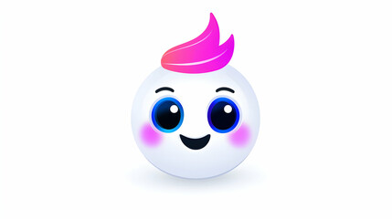Obraz premium Friendly Cartoon Robot with Pink Hair