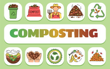 composting text concept. Shablon for presentation and Infographics.