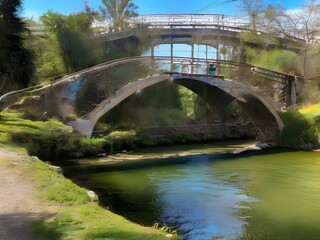 Obraz premium bridge over the river