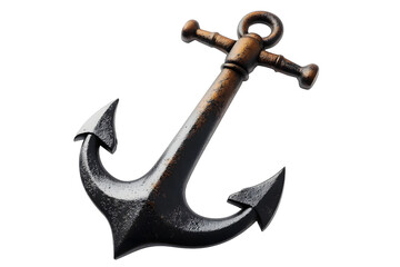 Anchor, isolated against a pristine white backdrop, showcasing its intricate details, shadows cast by strategic lighting, capturing its weathered texture and robust build, stock photography style