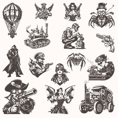 Steampunk Artwork – Victorian Exploration & Industrial Airships