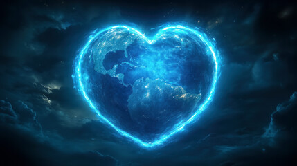Obraz premium Global heartbeat love for the planet digital art cosmic environment