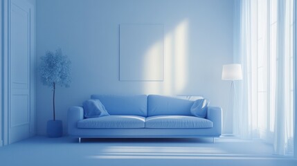 Modern Living Room Scene, Daytime