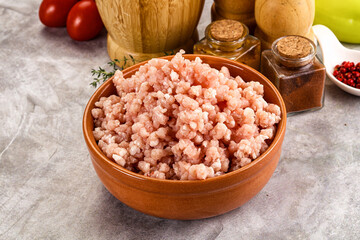 Homemade Raw pork minced meat