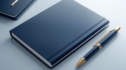 Blank notebook and pen on white, perfect for journaling, notes, creative writing, more