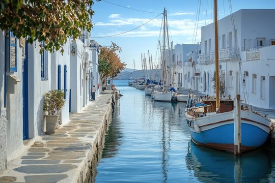Charming Naousa Harbor in Paros Island, Greece - A Cycladic Gem with Picturesque Town Vibes