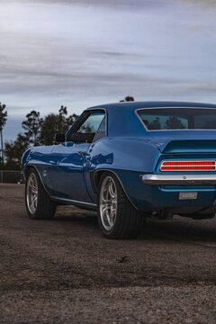 Blue 1969 Chevrolet Camaro in Augusta, Georgia, December 21, 2023