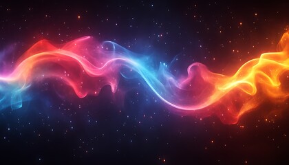 Obraz premium Wave Flows Across Dark Starfield