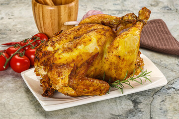 Homemade Grilled whole chicken with spices