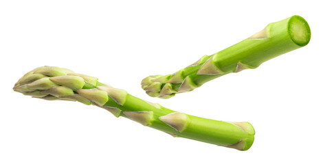 Green asparagus isolated on transparent background.