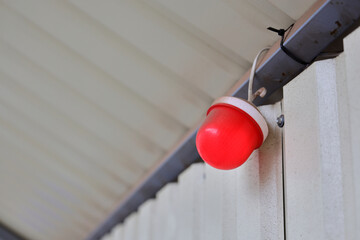 There's a red light on the fence