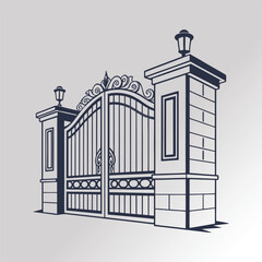 vector illustration of an gate