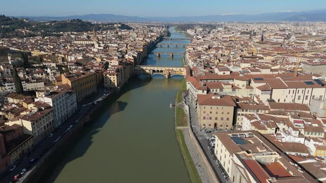 Drone Footage of Florence City Center in Italy
